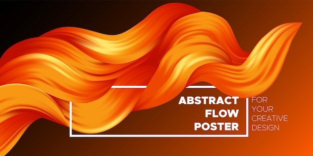 Liquid curved shapes abstract flow background design