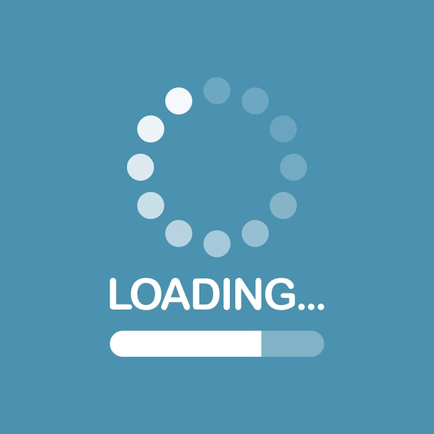 Loading bar icon in flat style Progress indicator vector illustration on isolated background Download button sign business concept