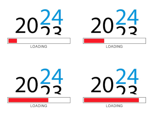 Loading new year 2024 4 periods Graphic design