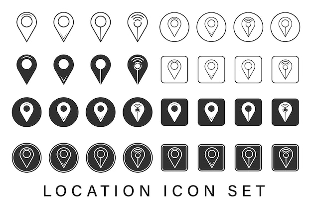 Location Icon Set Location Icon Pointer Icon Map Location Icon Location Icon Vector