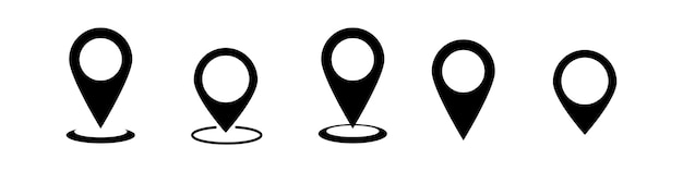 Location pointer icon set. Map pins set. Location symbols collection. GPS navigation pointer. EPS 10