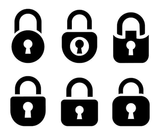 Lock icons set Padlock icon Safety symbol Private security icon Vector illustration