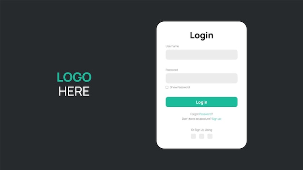 Log in concept for landing page template