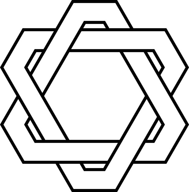 Logo tattoo weaving triangles with cut corners