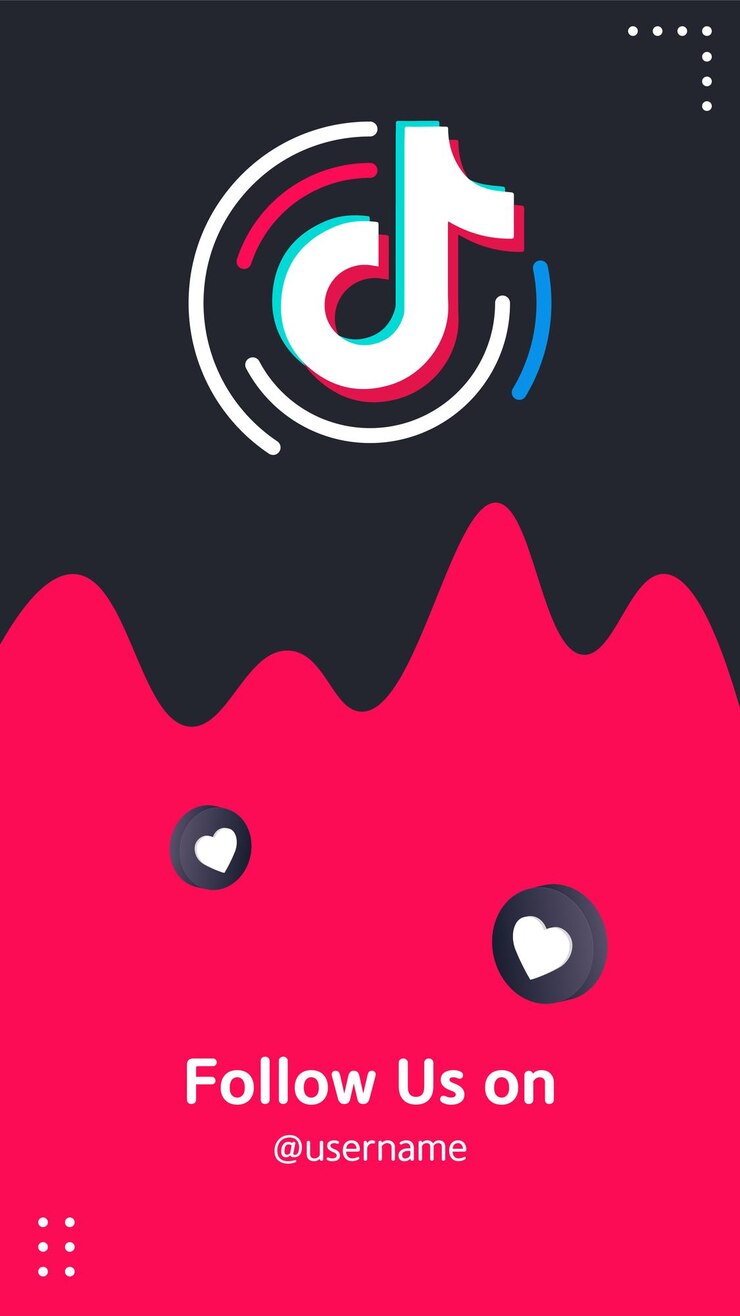 Lombok Indonesia Oktober 11 2022 Follow us on tiktok social vertical media banner with dynamic circle logo