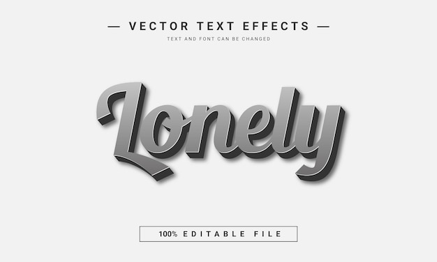 Lonely editable 3d text effect