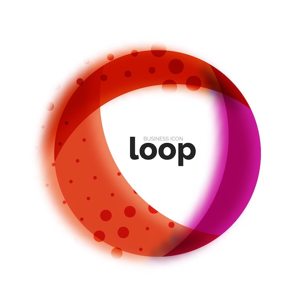 Loop sirkel business ikon skapt med glass gjennomsiktige farger former Vector abstrakt rund design