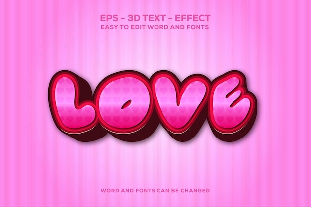 love 3D Text Effect