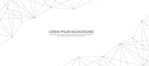 low poly global connection vector banner design with line and dots abstract geometric digital background
