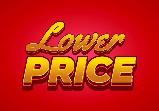 Lower price Text effect in 3D look with good colors