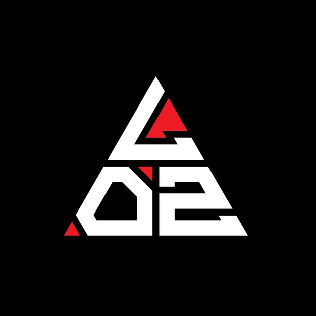 LOZ triangle letter logo design with triangle shape LOZ triangle logo design monogram LOZ triangle vector logo template with red color LOZ triangular logo Simple Elegant and Luxurious Logo