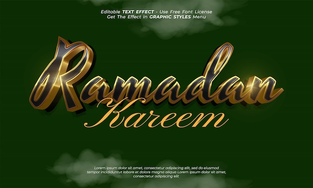 luxury black gold ramadan kareem editable text effect template