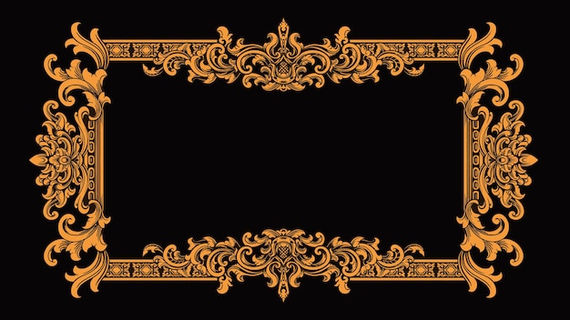 Luxury classic style engraved frame vector design, color editable