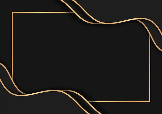 luxury dark abstract background with golden lines, luxury background design with overlap layers