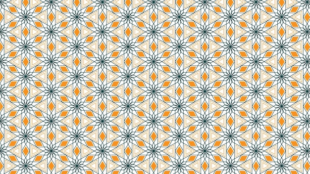 luxury geometric pattern with flower pattern design premium vector