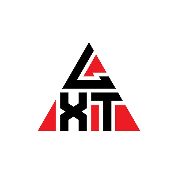 LXT triangle letter logo design with triangle shape LXT triangle logo design monogram LXT triangle vector logo template with red color LXT triangular logo Simple Elegant and Luxurious Logo
