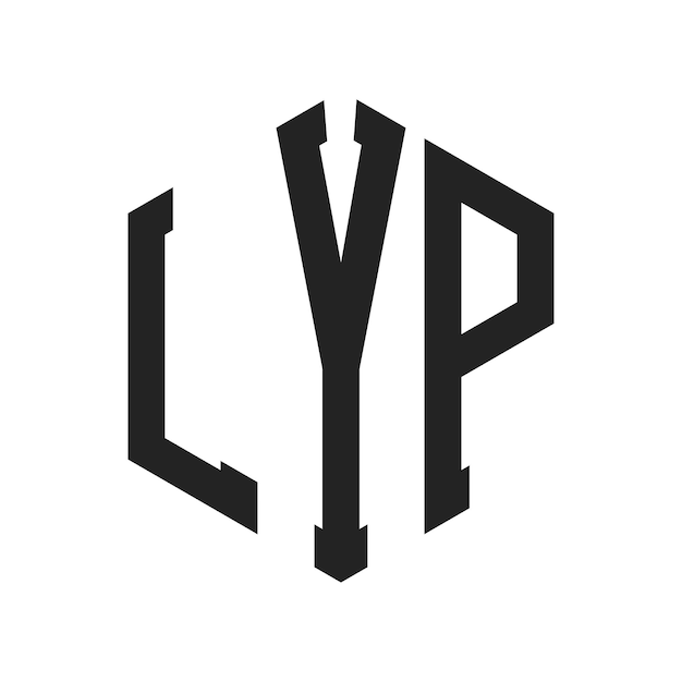lyp logo design initial letter lyp monogram logo using hexagon shape
