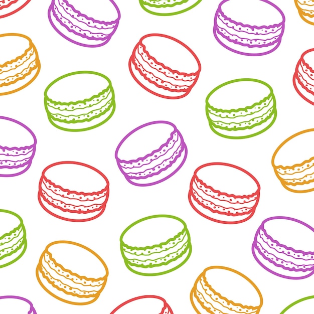 macaroon pattern background set collection icon macaroon vector