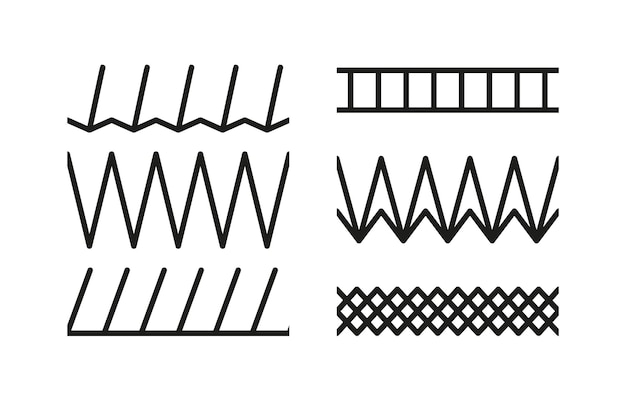 machine thread sew brushes set collection of seamless sewing stitches overlock embroidery seams