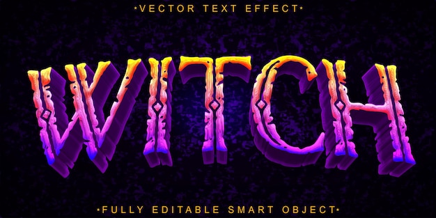 magical witch vector fully editable smart object text effect