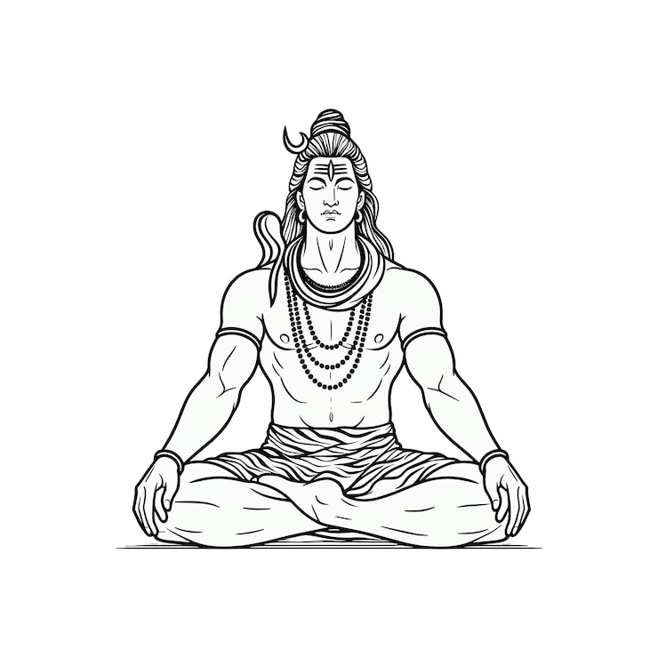 Vektor mahashivratri shivratri lord shiva mahadev bholenath har har mahadev om namah shivay