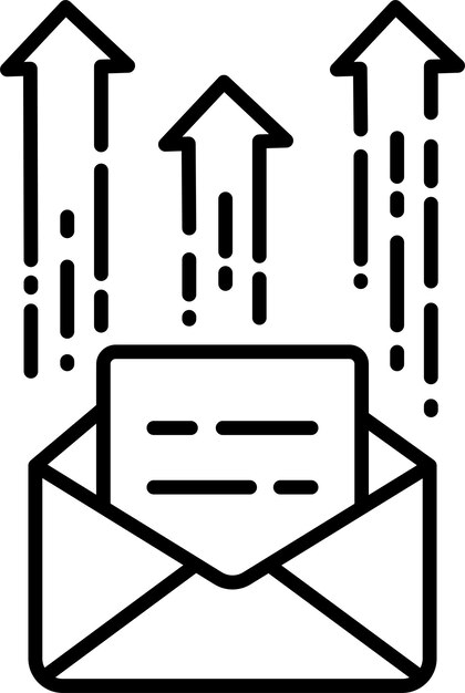 Mail send Outline vector illustration icon