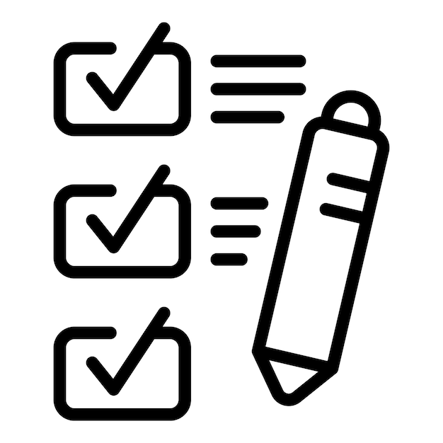 Make to do list icon outline vector Social review Emotional help