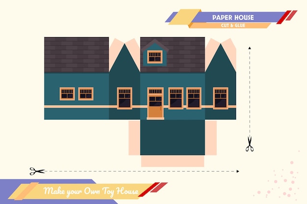make your own toy house paper craft vector assembly model suitable for multiple purpose