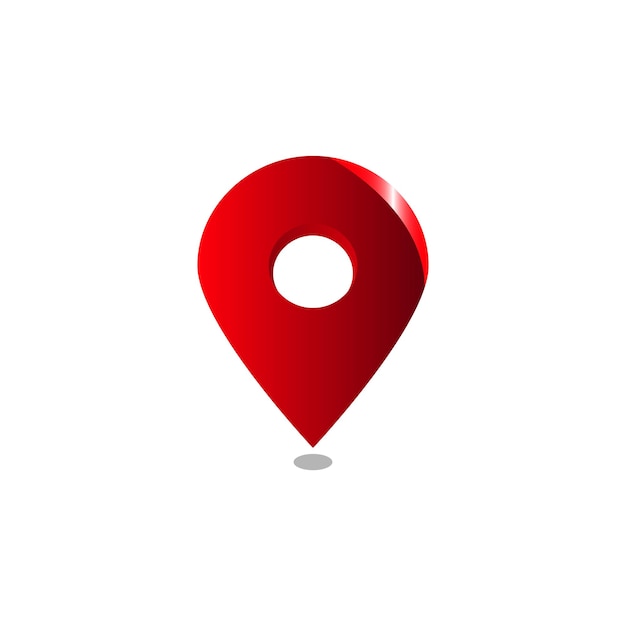 Map location pin icon 3d vector Address area place direction navigation marker point red sign