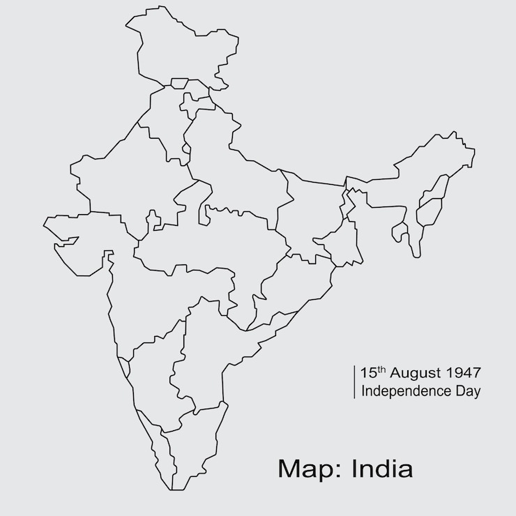 Vektor map of india with states outline vector