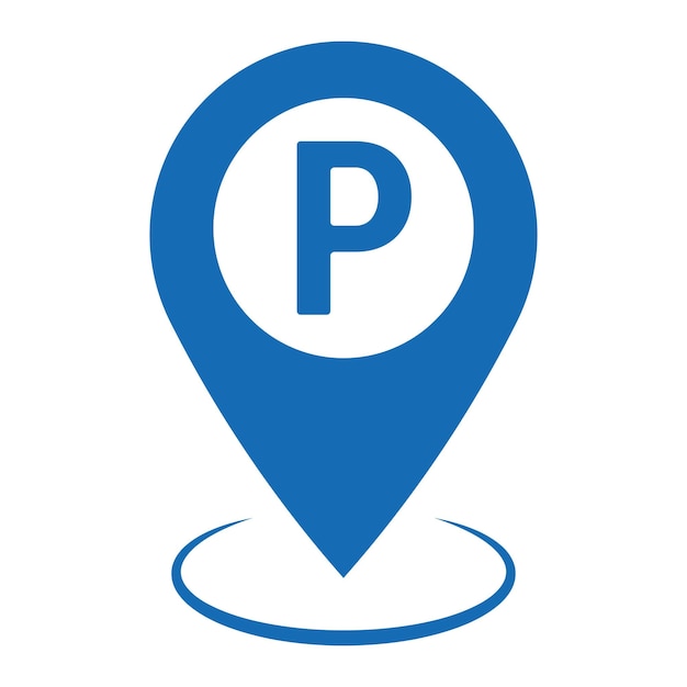 Map parking pinpoint icon above a surface