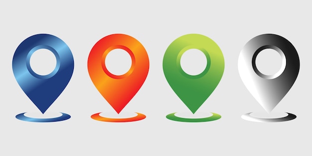 Map pins set Set location pointer icon symbols collection