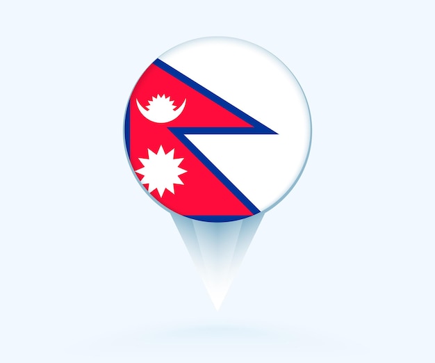 map pointer with flag of nepal