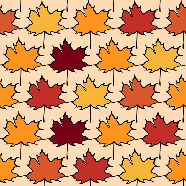 maple leaves of different colors seamless pattern texture autumn maple tree leaf vector