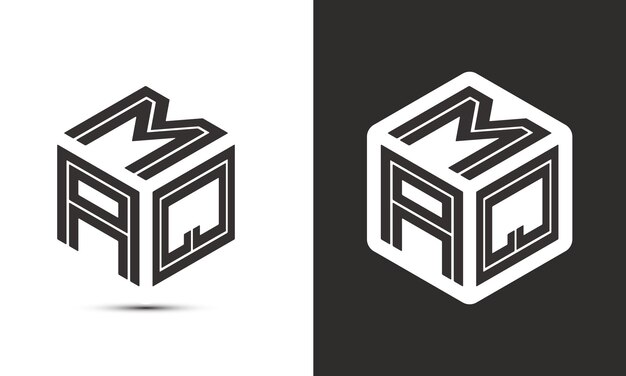 MAQ bokstavlogo design med illustratør kube logo vektor logo moderne alfabet font overlapp stil