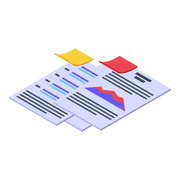 Marketing paper icon isometric vector Business design market Creative analytics