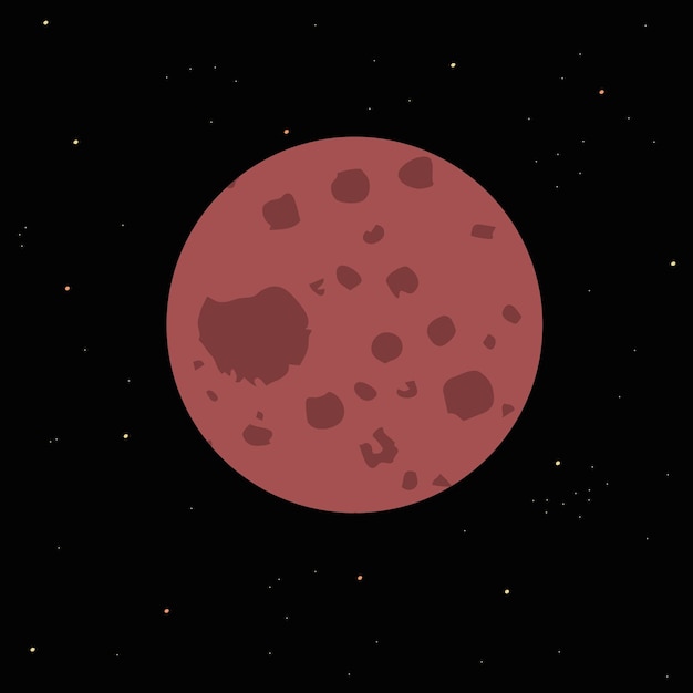 Mars on black background.