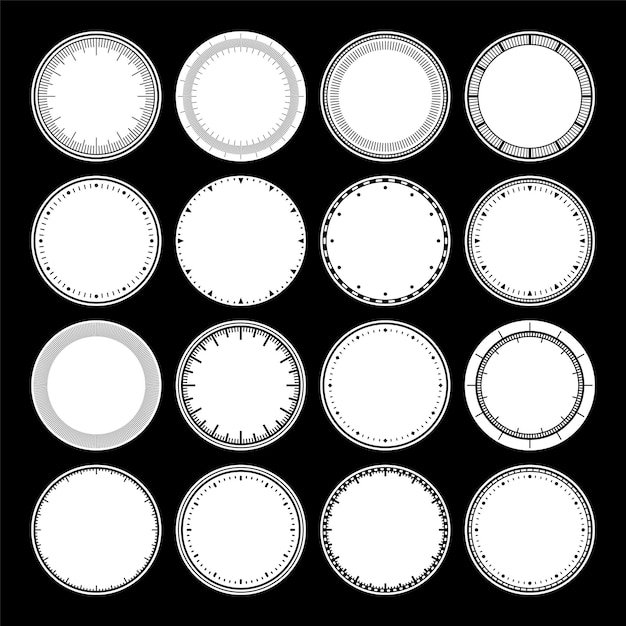 mechanical clock faces bezel watch dial with minute and hour marks timer or stopwatch element blank
