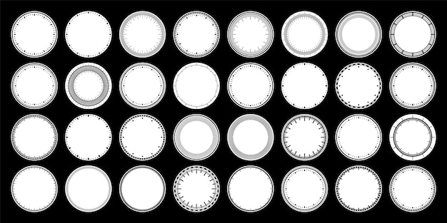 mechanical clock faces bezel watch dial with minute and hour marks timer or stopwatch element blank