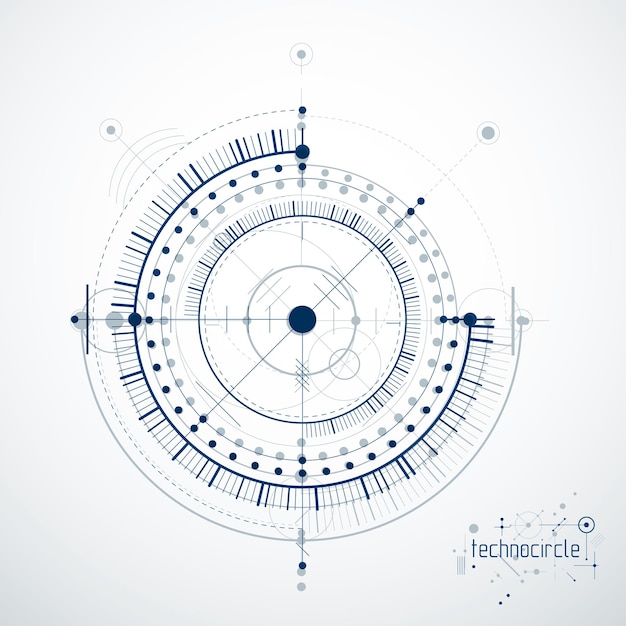 Mechanical engineering technology vector abstract background, cybernetic abstraction with innovative industrial schemes.