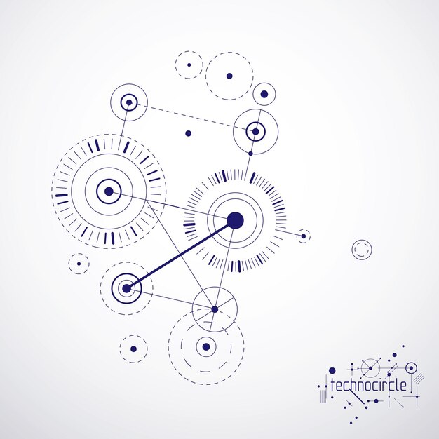 mechanical engineering technology vector abstract background cybernetic abstraction with innovative industrial schemes