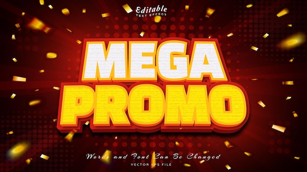 Mega promo 3d-stil teksteffekt