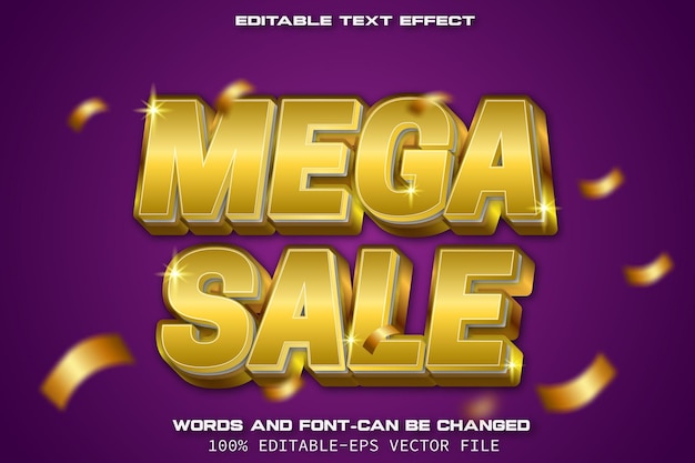Mega Sale Editable Text Effect Modern Style