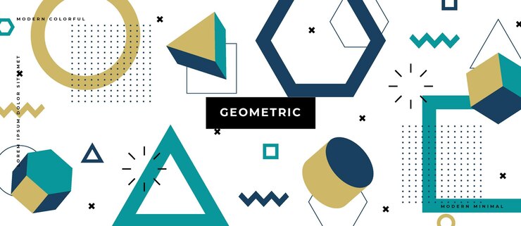 Vektor memphis geometrisk bakgrunn med abstrakte former