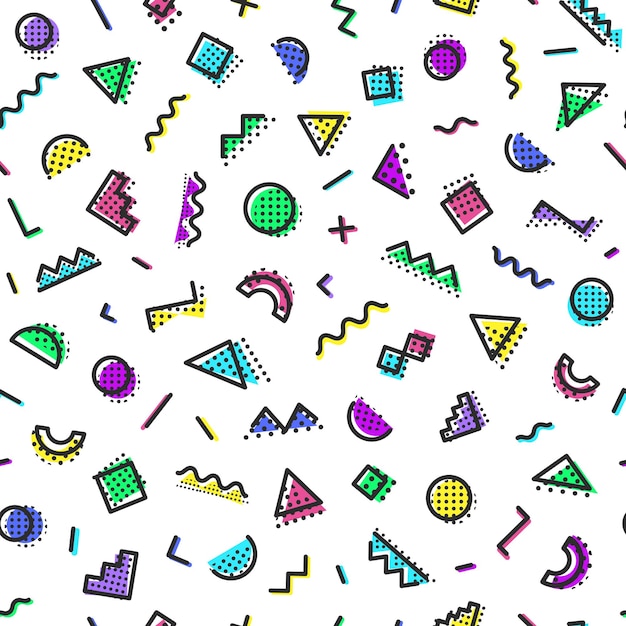 memphis vector pattern consisting geometry shape