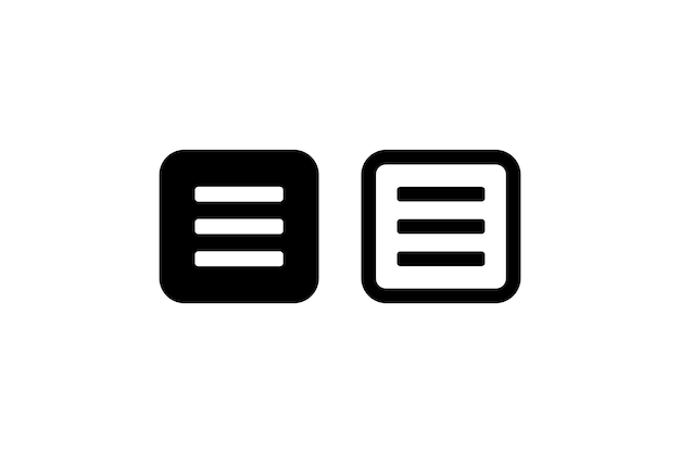 menu icon and outline for app and web interface