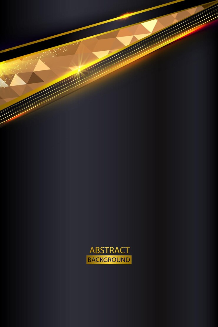 Metalic Black And Gold Trigonal Abstract Background