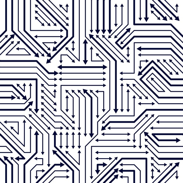 Microchip board seamless pattern, vector background. Circuit board technology electronics wallpaper repeat design.