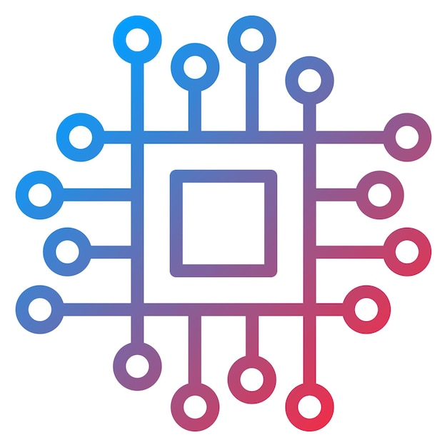 microchip icon vector image can be used for robotics