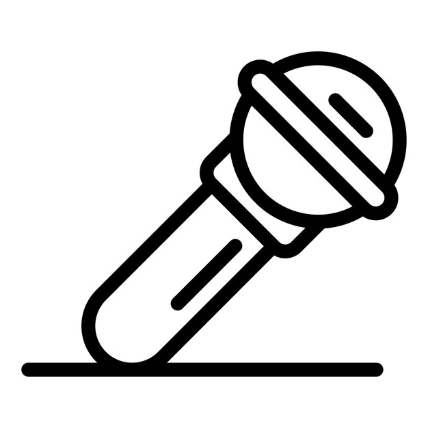 microphone icon outline microphone vector icon for web design isolated on white background